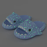Ladies Shark Slippers Glowing Glitter Slippers Quick-Dry Slippers Non-Slip EVA - Purple - Size 43