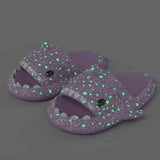 Ladies Shark Slippers Glowing Glitter Slippers Quick-Dry Slippers Non-Slip EVA - Purple - Size 45 In Australia - Darrahopens