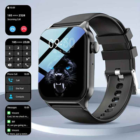 Smart Watch 1.83-Inch Screen Wireless Call Wireless Music Voice Control Sports - Black - Size 001 In Australia - Darrahopens
