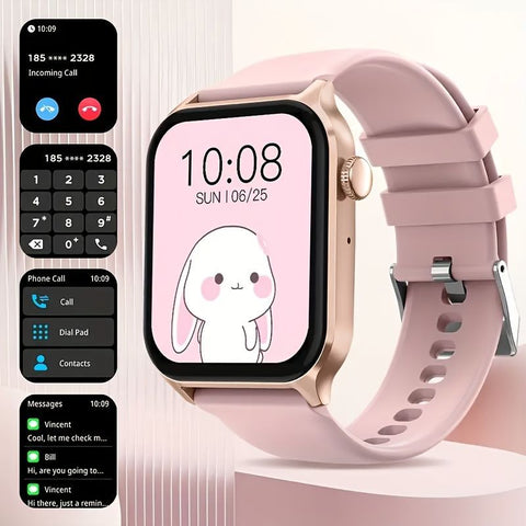 Smart Watch 1.83-Inch Screen Wireless Call Wireless Music Voice Control Sports - Pink - Size 001