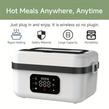 Electric Heating Insulated Lunch Box | 304 Stainless Steel Portable Insulated Storage Container, Suitable for Office, Camping, Picnics | Compact Insulated Food Container with Charging Function, No Water Needed(white)