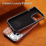snake-pattern leather phone case, fingerprint-resistant phone case, high-end leather phone case, stylish phone case, durable phone case, Australia - Blue - Size iPhone17promax