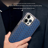 snake-pattern leather phone case, fingerprint-resistant phone case, high-end leather phone case, stylish phone case, durable phone case, Australia - Mocha - Size iPhone17promax In Australia - Darrahopens