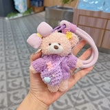 cute teddy bear keychain, knitted sweater keychain, plush keychain, bag charm, women's accessory, fashion accessory, Australian fashion, gift for her - Pink - Size 1 In Australia - Darrahopens