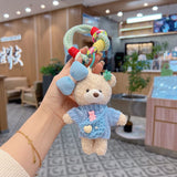 cute teddy bear keychain, knitted sweater keychain, plush keychain, bag charm, women's accessory, fashion accessory, Australian fashion, gift for her - Pink - Size 1