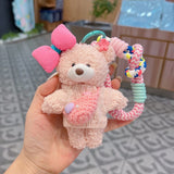 cute teddy bear keychain, knitted sweater keychain, plush keychain, bag charm, women's accessory, fashion accessory, Australian fashion, gift for her - Purple - Size 1