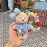 cute teddy bear keychain, knitted sweater keychain, plush keychain, bag charm, women's accessory, fashion accessory, Australian fashion, gift for her - Purple - Size 1