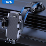 TOPK Car Phone Holder with Strong Suction and Adjustable Arm
