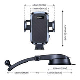 TOPK Car Phone Holder with Strong Suction and Adjustable Arm