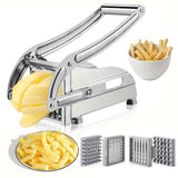 Stainless Steel French Fry Cutter, Adjustable Thickness Vegetable Slicer