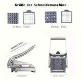 Stainless Steel French Fry Cutter, Adjustable Thickness Vegetable Slicer