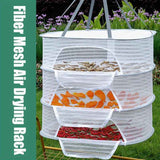 White Black Fiber Mesh Air Drying Rack - Multi-layer Collapsible for Clothes & Food