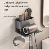 Wall-Mounted Hair Dryer Holder with Storage Compartment