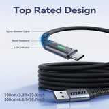 Black 240W Type-C Cable Super Fast Charging Cable 2m Charging Cable Blue Charging