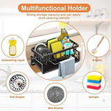 Black Sink Side Storage Rack Kitchen Sink Organiser Space Saving Kitchen Rack Under