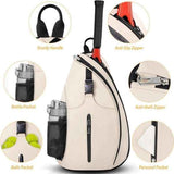 Pink Tennis Pickleball Backpack - Unisex Cross-Body Racket Backpack (33x14x49cm)