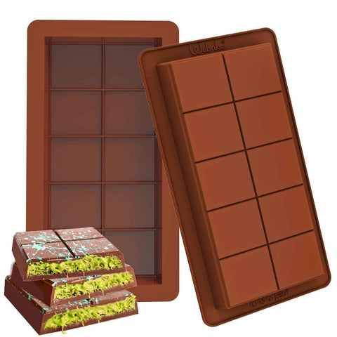 3 pieces silicone Dubai chocolate 8-slot mold food-grade silicone diy heat-resistant easy-to-remove baking cake mold for filling chocolate bars, Knafeh pistachio chocolate