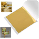 100PCS 24K pure gold leaf art pieces, can be used for painting, resin, gold plating, nail, gold leaf paper for DIY greeting cards, handicrafts, rock painting.