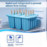 12-Cavity Silicone Ice Lolly Mould with 50 Wooden Sticks