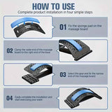 Four adjustable back stretches and posture correctors. Ergonomic waist support with massage function, safety handle, suitable for upper and lower back, office, car, home use, back stretcher, posture correction, durable structure