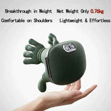 Massager, real hand simulation, deep tissue massage, neck, back and shoulder, 3D kneading, 3 speed adjustable USB charger (green)