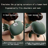 Massager, real hand simulation, deep tissue massage, neck, back and shoulder, 3D kneading, 3 speed adjustable USB charger (green)