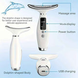 Rechargeable facial and neck skincare device, 7 modes, USB charging, vibration heating massage, ergonomic design, suitable for home use - ideal gift for women, daily skincare assistant, digital display function, skincare tool, must-have for beauty enthusi