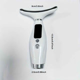Rechargeable facial and neck skincare device, 7 modes, USB charging, vibration heating massage, ergonomic design, suitable for home use - ideal gift for women, daily skincare assistant, digital display function, skincare tool, must-have for beauty enthusi
