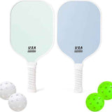 Deep Blue Pickleball Set: 2 Paddles, 4 Balls, Carrying Bag