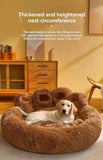 Red Double-Silk Red Fleece Dog Bed with Paw Design, 90cm Diameter