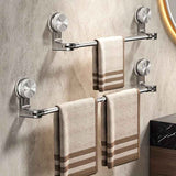 Stainless steel non-drilling towel rack, retractable bathroom suction cup storage rack, strong adhesive strong load-bearing, multi-function shower rack suitable for shower room, balcony storage, home storage god