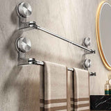 Stainless steel non-drilling towel rack, retractable bathroom suction cup storage rack, strong adhesive strong load-bearing, multi-function shower rack suitable for shower room, balcony storage, home storage god