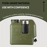Green 20L Water Container Camping Water Container Outdoor Water Storage Portable