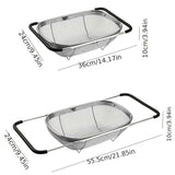 Black Gray Over-Sink Colander Stainless Steel Colander Kitchen Sink Colander Fruit And
