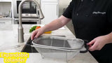 Black Gray Over-Sink Colander Stainless Steel Colander Kitchen Sink Colander Fruit And