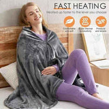 Gray Heated Wearable Blanket with Carbon Fiber Core & Adjustable Heat