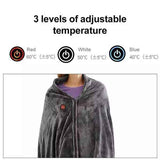 Gray Heated Wearable Blanket with Carbon Fiber Core & Adjustable Heat