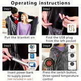 Gray Heated Wearable Blanket with Carbon Fiber Core & Adjustable Heat
