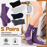 Gray Black Merino Wool Hiking Socks 5 Pack Hiking Socks Moisture Wicking Socks Breathable