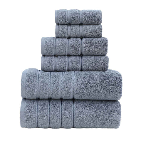 6-Piece Grey Towel Set - Soft, Absorbent & Durable