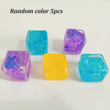 3-piece set, stress relieving simulation ice cube squeezer, popular malt sugar slow rebound cube, high transparency creative venting toy, color random