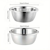 2-Piece Stainless Steel Micro-Perforated Strainer Bowls, Multipurpose Colanders and Mixing Bowls