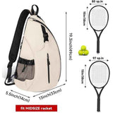 White Tennis and Pickleball Sling Backpack for Men and Women 33x14x49cm