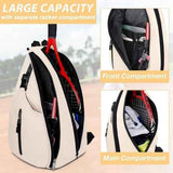White Tennis and Pickleball Sling Backpack for Men and Women 33x14x49cm