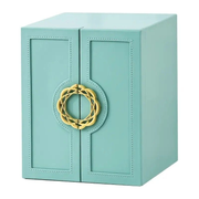 Darrahopens Health & Beauty > Cosmetic Storage > Makeup Organisation & Storage Pink  1 Large Faux Leather Jewelry Storage Box with 5 Drawers and Gold Handles - An elegant rectangular storage space for rings, necklaces, bracelets, earrings, and watches - Features soft fabric lining, side door design, textured surface finish - Luxury