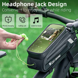 WEST BIKING Large Capacity Bike Front Handle Bag - Heavy-duty nylon and EVA structure, with zipper storage space, can accommodate 7-inch mobile phone, 7-inch tablet, tools - compatible with road bike, mountain bike, safety zipper closure