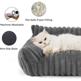 Cute pet cat sofa Standard S size - Puffy cat bed with high-quality soft velvet pile, indoor cat plush sofa bed, strong support and won't collapse