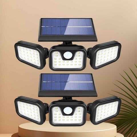 74 LED solar sensor lights with motion sensor, 3 brightness modes, outdoor wall lights, suitable for front door, courtyard, garage, terrace