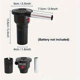 Use the portable battery-powered barbecue fan blower to enhance your outdoor cooking experience. It is ideal for camping, picnics, and charcoal grilling, ensuring efficient airflow for quick and even charcoal ignition.