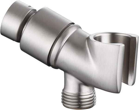 Full metal handheld shower head seat - adjustable brass bracket, 360-degree rotating ball, suitable for universal shower arms and shower hoses, chrome-plated (nickel)